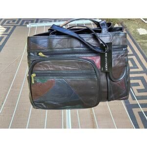 SALE SALE NWT Afonie Womens Black Genuine Leather Purse Shoulder/Tote Satchel
